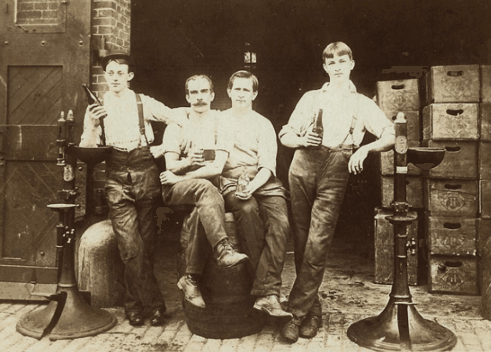 1894 Christian Heurich's Bottling House at the corner of Howard and Cross Sts. The young man on the right is my Great Grandfather, William Harvey Franklin.