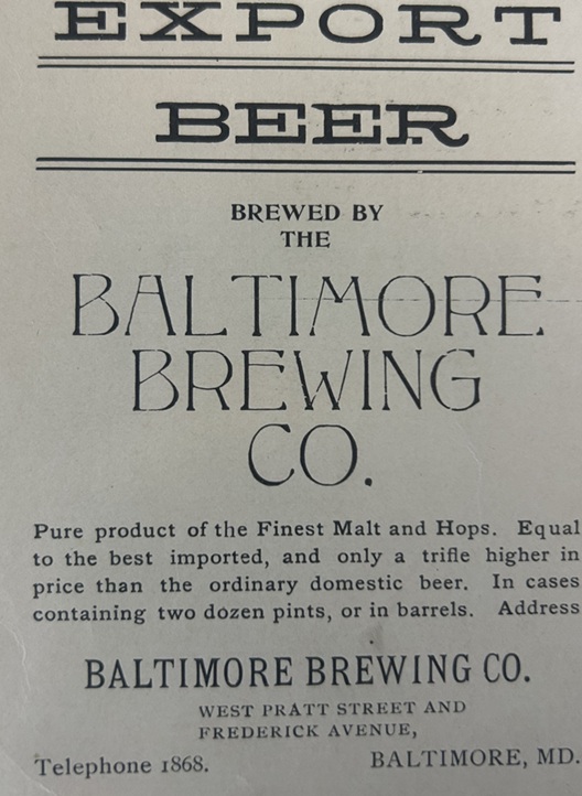 Baltimore Brewing Company of Baltimore City