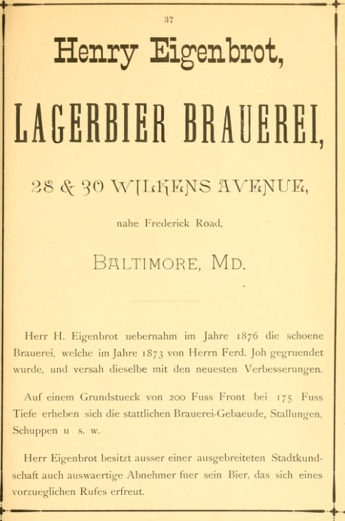 Eigenbrot's, Henry Lager Beer Brewery